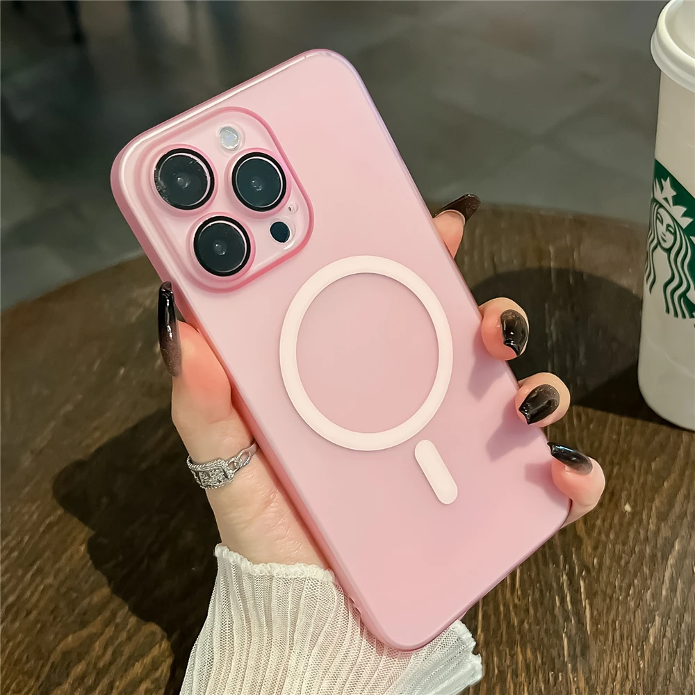 thumbnail image 1 of Ultra Thin Matte Transparent For Magsafe Magnetic Case For iPhone 14 13 11 12 15 Pro Max Plus Frosted Hard Full Protection Cover, 1 of 5