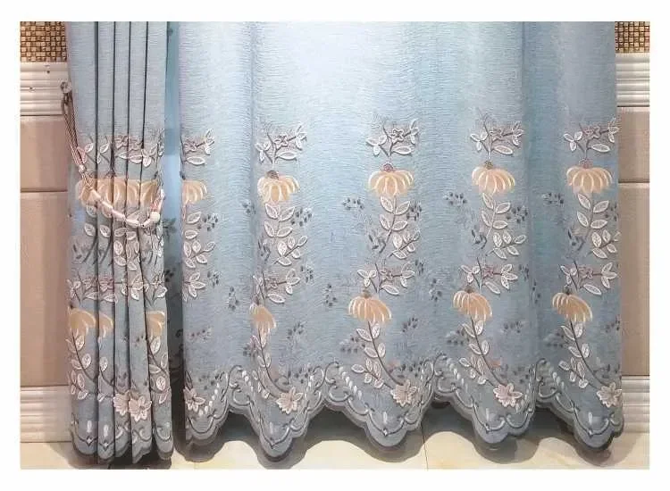Description Picture 3 of itemSimple Curtain Tulle Embroidered Curtains for Modern Living Room Bedroom   Blackout  Curtains