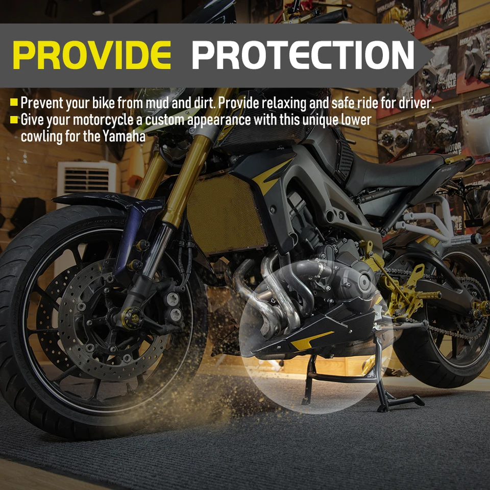 Carenado Inferior Motor Yamaha MT-09 SP 2021-2023 - Plástico ABS Negro Mate | Protección Y Estilo