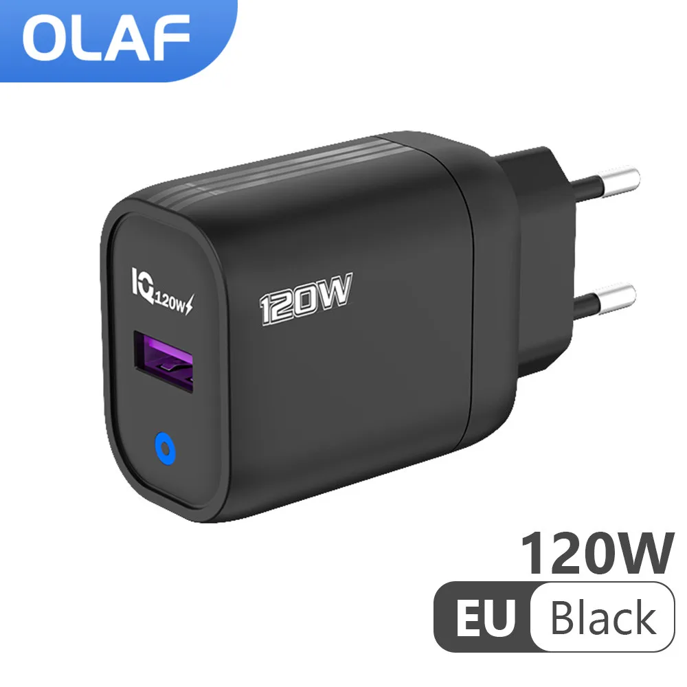 Caricabatterie Usb Olaf 120W Adattatore Di Ricarica Rapida Caricabatterie Per Cellulare Usb Per Caricabatterie Iphone Xiaomi Huawei Samsung
