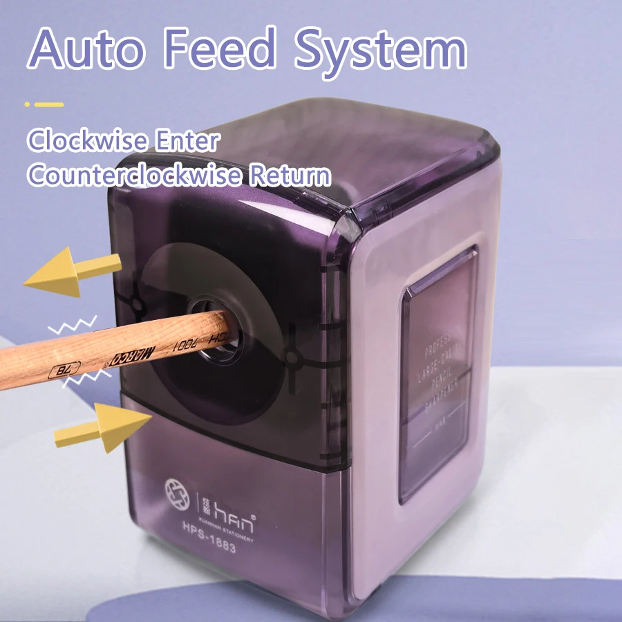 8-12mm 자동 공급 수동 연필깎이, 핸드 크랭크 연필깎이, 3단계 조절 가능한 날카로움 설정, 점보 연필용, 학교 및 사무실용