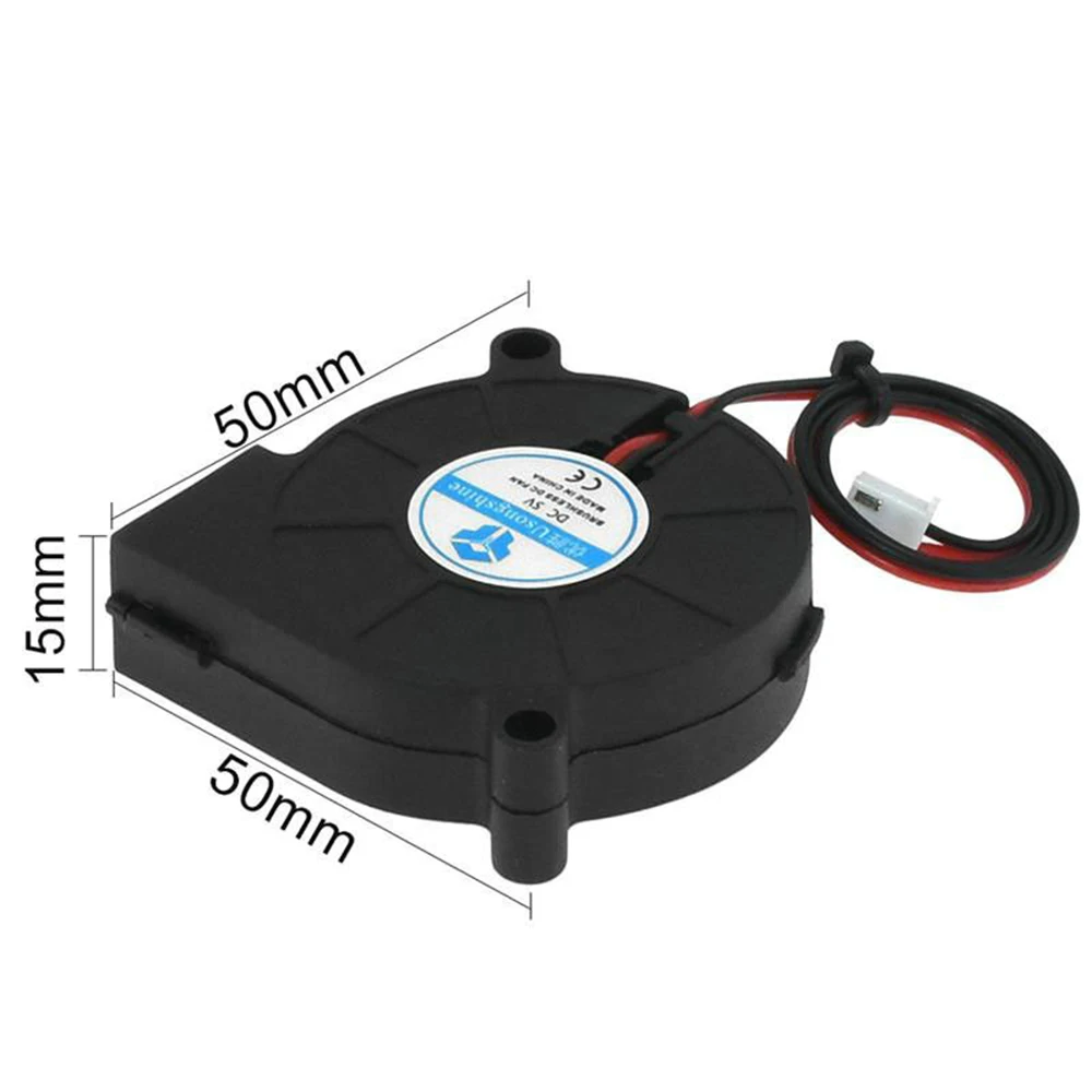 Ventilador Turbo Brushless 3d Printer Peças 2pin para Extrusora dc Cooler Blower Parte Ventiladores de Plástico Preto 10 Pcs 5015 5v 12v e 24v - Imagem 6