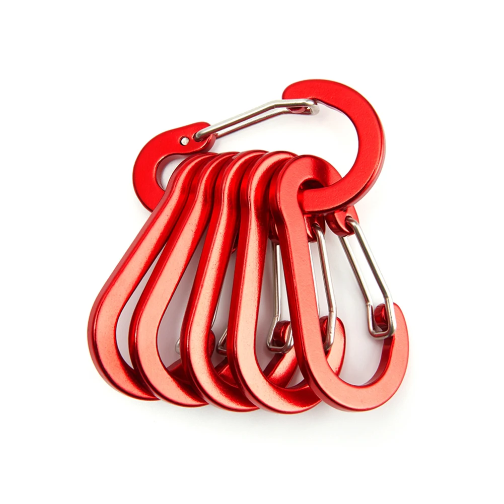 Outdoor Camping Multi Tool Mountaineering Buckle Steel Small Carabiner Clips Fishing Climbing Accessories 6/12pcs