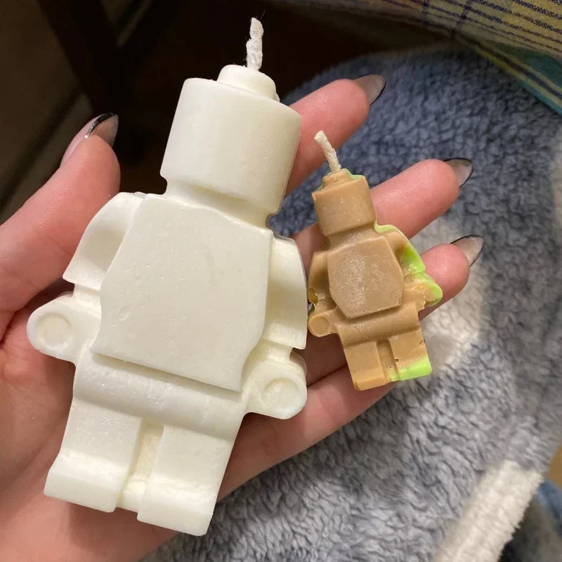 Description Picture 3 of item5-Cavity Robots Silicone Candle Mold DIY Candle Making Chocolate Ice Tray Soap Mould Christmas Gifts Craft Supplies Home Decor