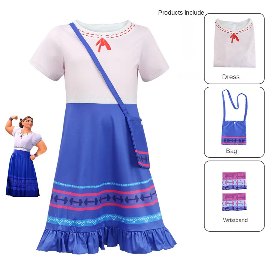 Anime Movie Enanto Luisa Pepa Costume Cosplay Splicing Stampa Dress Bag Bambini Adulti Donna Kawaii Halloween Carnival Suit