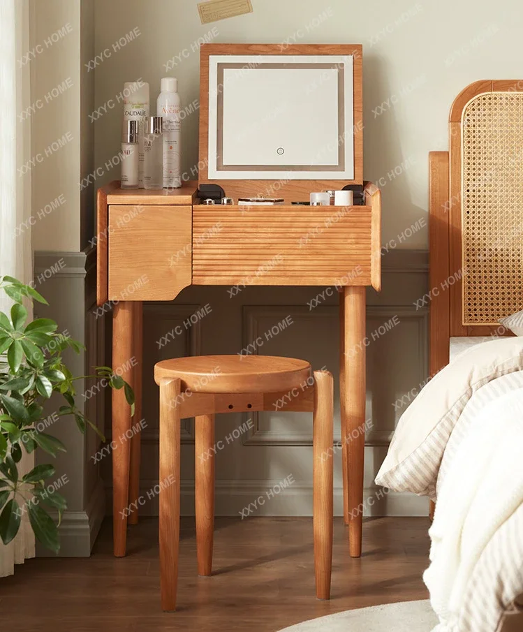

Solid Wood Storage Integrated Dressing Table Modern Minimalist Bedroom Cherrywood Dressing Table