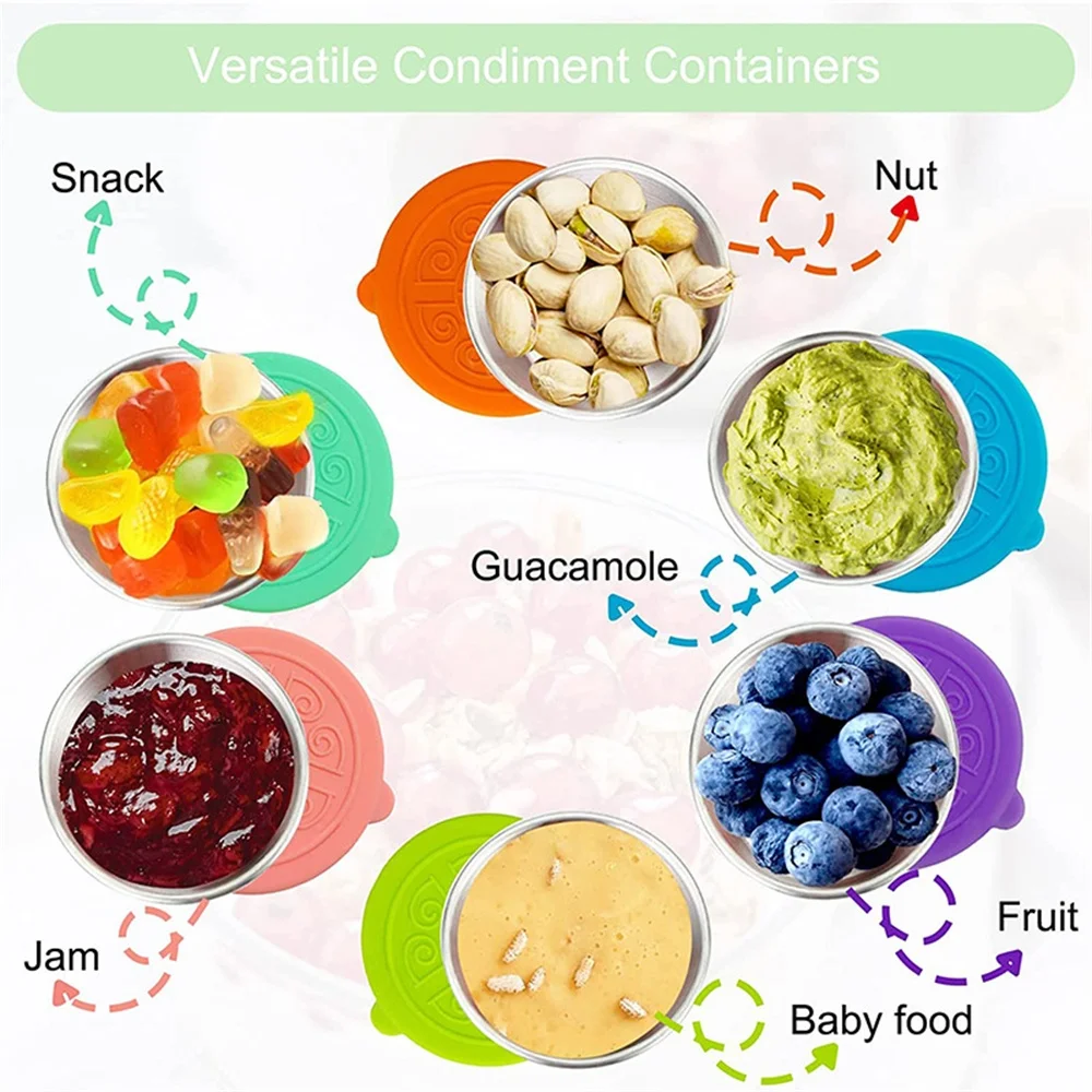 Leakproof Sauce Cups Salad Dressing Container with Lids Portable Refillable Sauce Box Condiment Lunch Box Barbecue Sauce Bottle 6