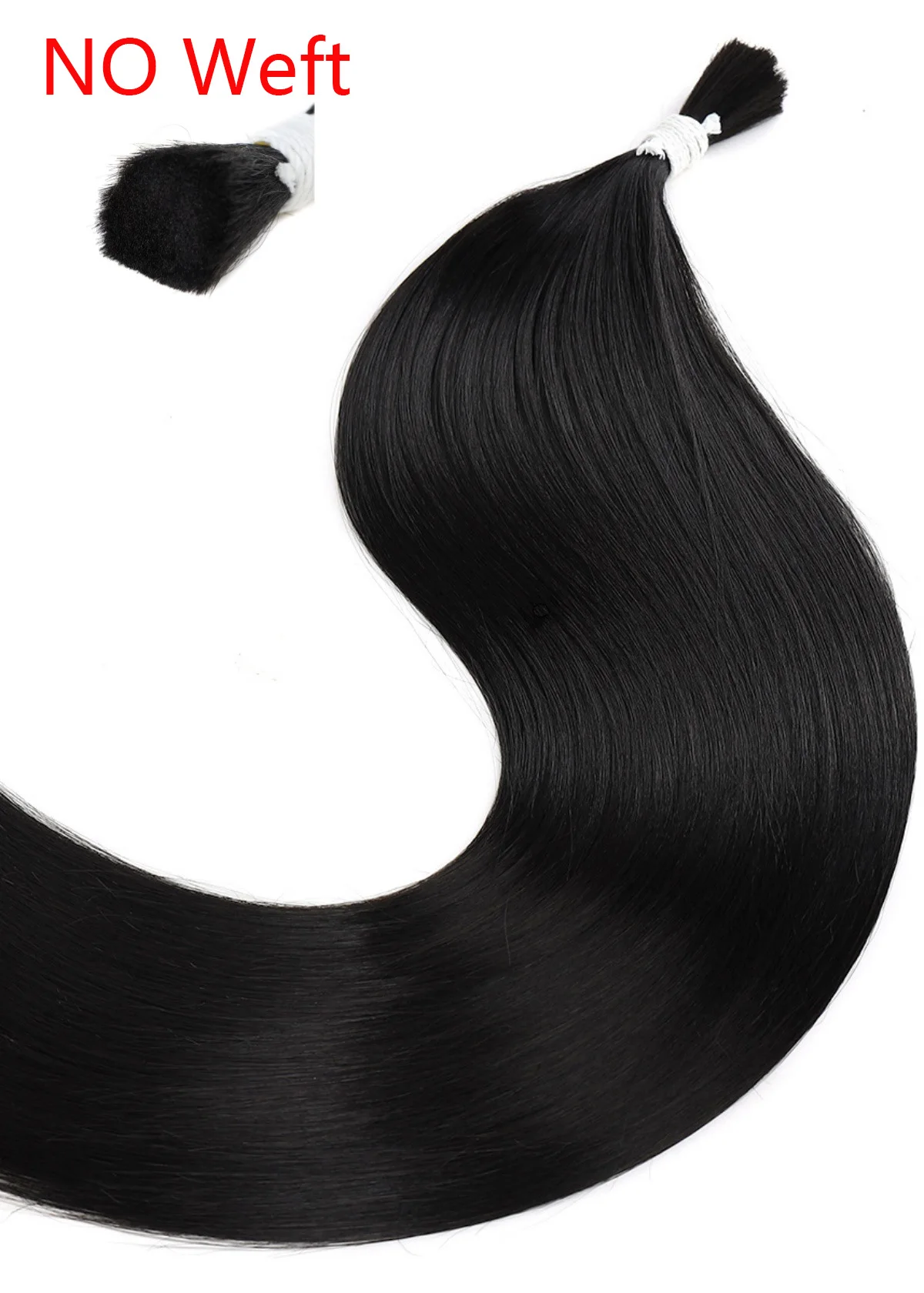 28inch/70cm Organic Fiber Straight Bulk Hair for Braiding - No Weft Synthetic Hair Extension for Braids 100g per Pack 3