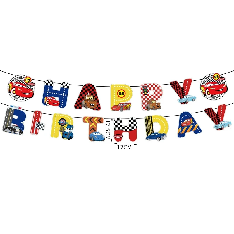 thumbnail image 1 of Disney Cars decoraciones de fiesta de cumpleaños para niños, globos de Rayo McQueen, vasos de papel, plato, vajilla desechable para Baby Shower, suministros, 1 of 5