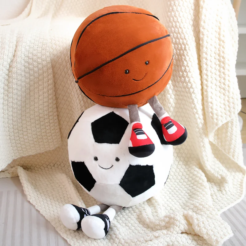 Cute Creative Football Plush Toy Kawaii Basketball Plushie Doll Pillow Car Home Decoration Gift For Kids 2