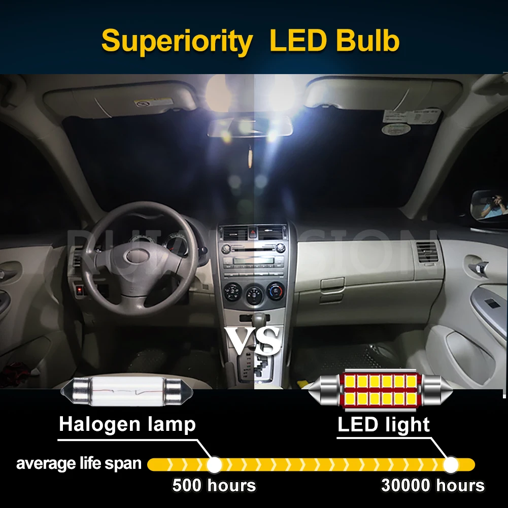 รูปสินค้า หลอดไฟ LED รถยนต์ 2835SMD สว่างพิเศษ สำหรับไฟอ่านหนังสือ ไฟป้ายทะเบียน ไฟท้าย