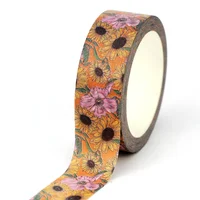 NEW 1PC 10M Decorative Beautiful Sunflowers Washi Tape for Scrapbooking Journaing Adhesive Masking Tape Cute Stationery 1