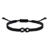 26 lettres initiales coeur Bracelets à la main réglable A-Z nom tressé Bracelets pour femmes hommes amitié bijoux