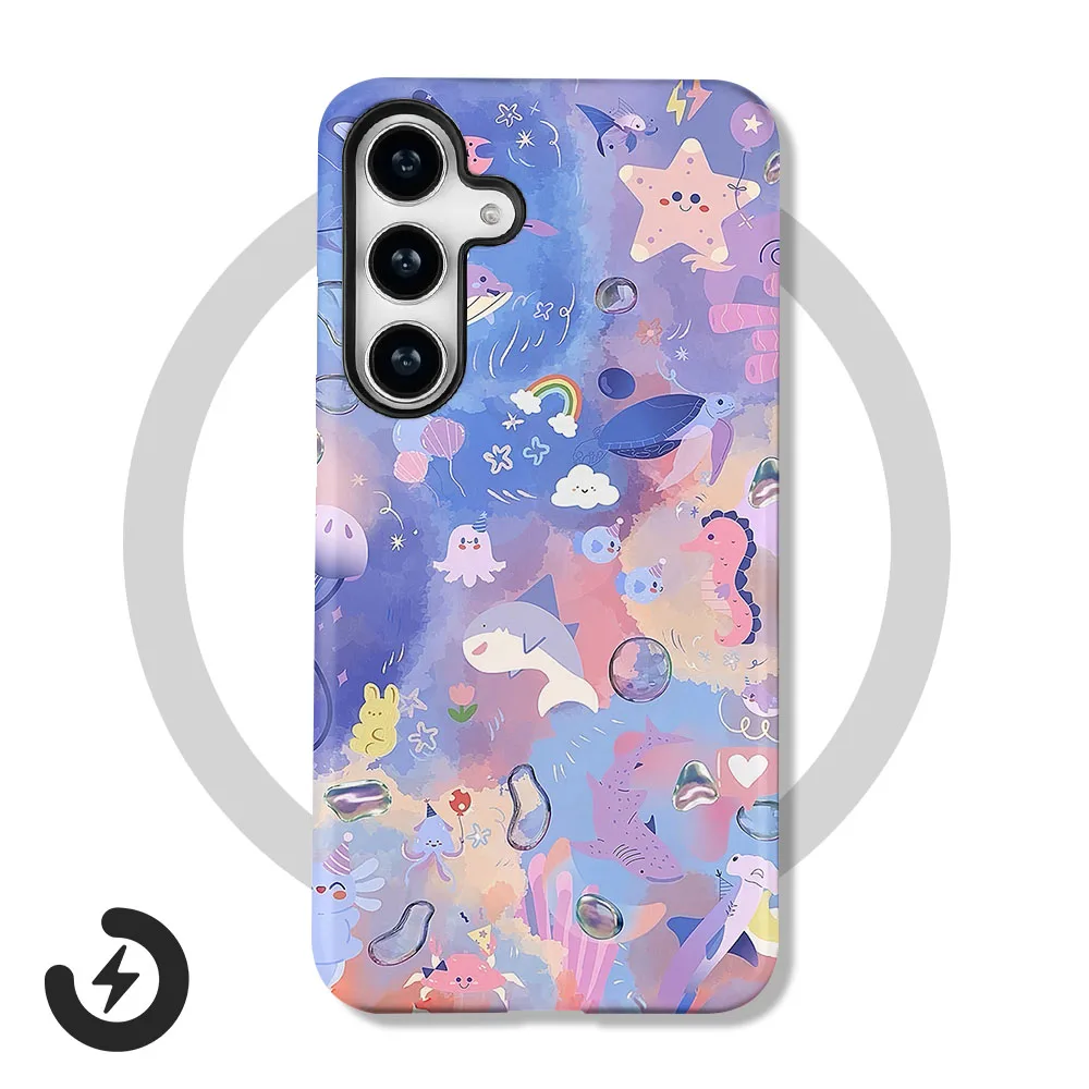 Magnetic Cartoon Pattern 2-in-1 Phone Case with Film Cover