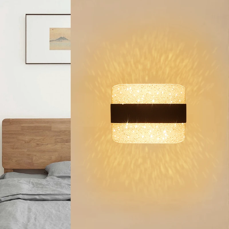 2024 크리스탈 패션 실내 LED 벽 램프, 거실, 침실, 침대 옆, 복도, 호텔, 빌라, 모던 럭셔리 스타일, 장식 조명