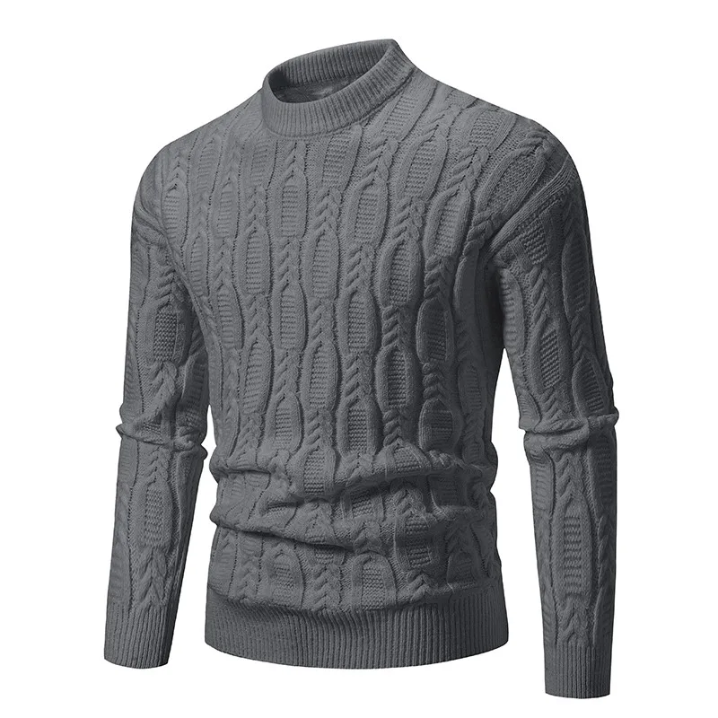 New Men's Crew Neck Sweater Soft Casual Sweaters for Men Autumn Classic Pullover Sweaters Mock Turtleneck Knitted Streetwear 5