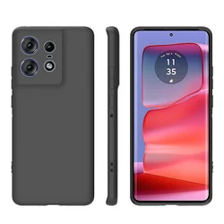 Motorola Edge 50 Pro Slim Black Matte Silicone Case for Edge 50S Pro (Black)