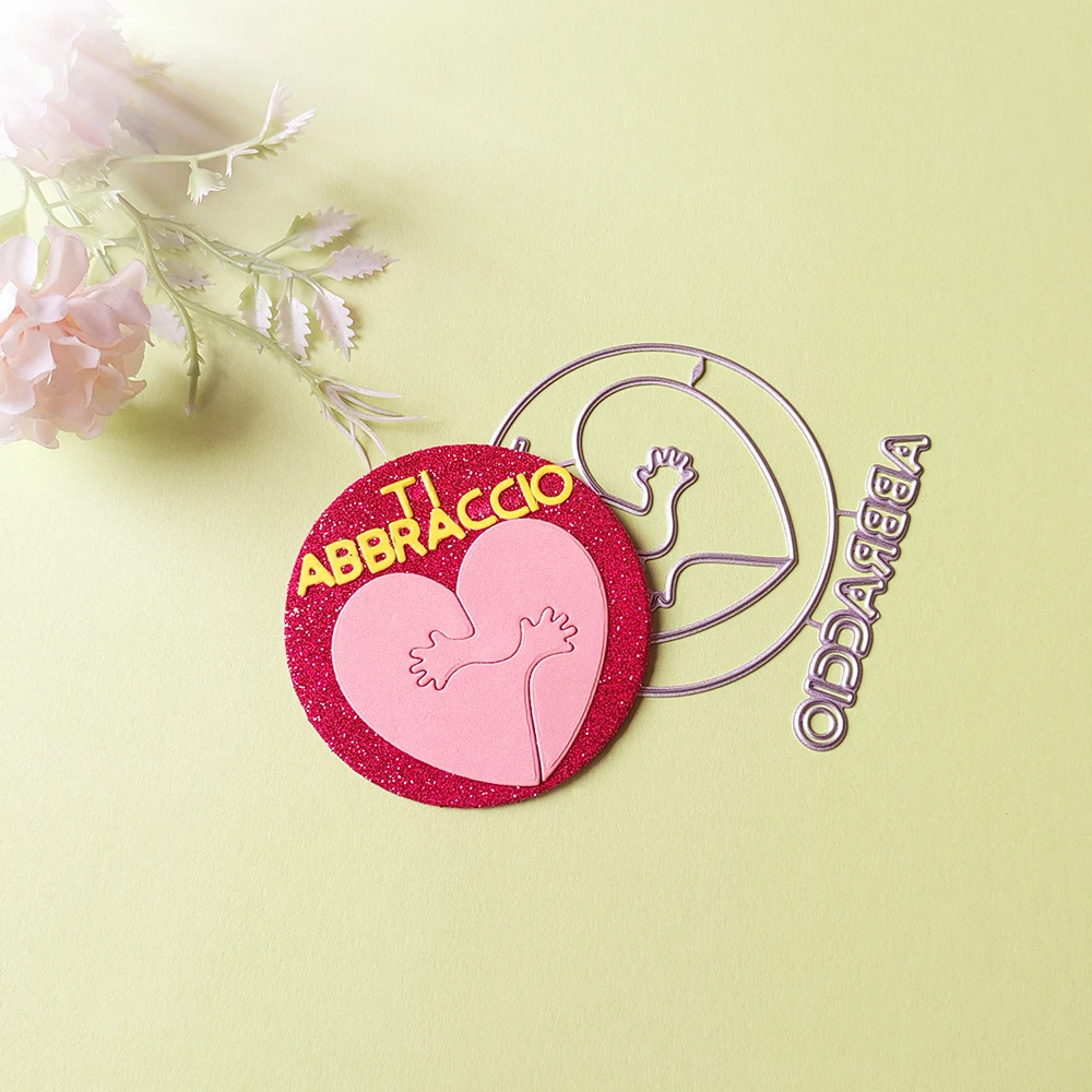 Nuovo Italiano, Ti Abbraccio Fustelle Scrapbook Decorazione Album Fotografico In Rilievo Decorazione Creazione Di Carte Artigianato Fai Da Te