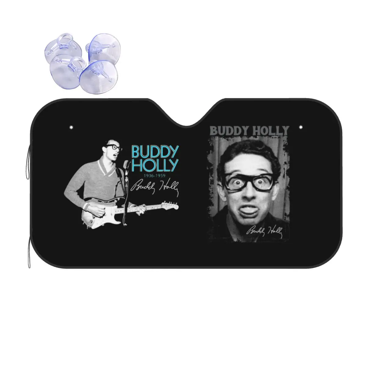 Popolare Buddy Holly Funny Parabrezza Parasole 76X140Cm Rap Music Foils Parasole Copriauto