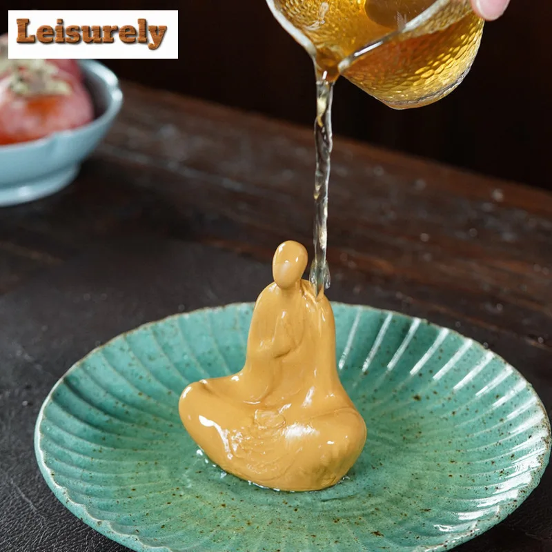 Yixing Zisha Phaseless Buddha Tea Pet Retro Fish Tank Landscaping Tea Figurine Play Toys Tea Statue Ornaments Supplies Craft
