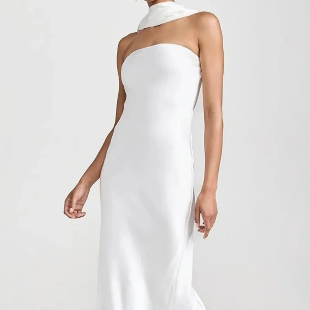 

Elegant Simple White Evening Dresses for Women 2024 Tricot Strapless Silk Satin A-Line Prom Dresses Party Dresses
