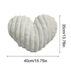 Heart - Shaped Decorative Throw Pillow - Soft & Comfortable Home Accent for Living Room or Bedroom (White)