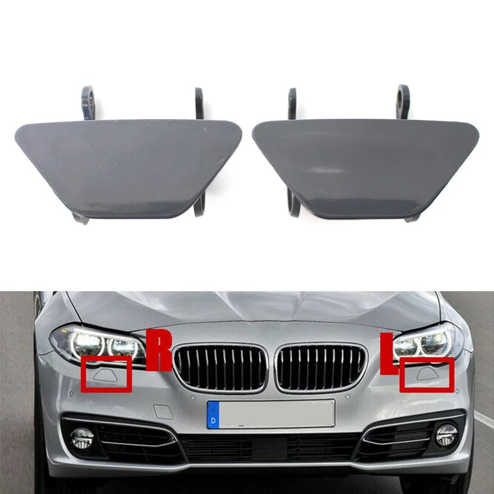 

2 шт. для BMW F10 F18 5Series 535i 2014 2015 2016 автомобильный ПЕРЕДНИЙ БАМПЕР фара головного света шайба крышка Черный ABS пластик