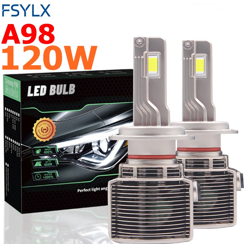 A98 120W H7 светодиодный фары с 6500K автомобильные светильник H7 H11 H4 9005 hb3 светодиодный фары автомобильные светильник