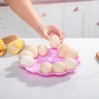 1Pc Simple 12 Grids Egg Holder New Random Color Plastic Refrigerator Egg Trays Home Creative Egg Plate Rack Storage Tray 1
