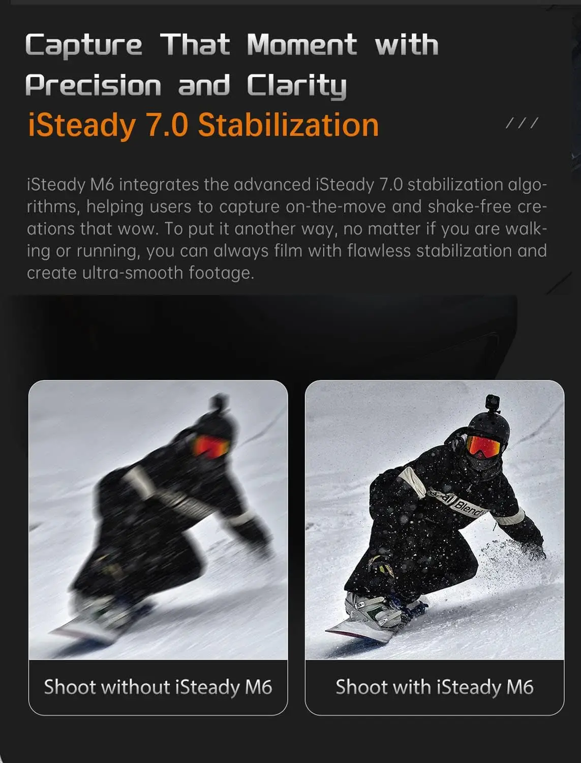 Hohem iSteady M6 Handheld Gimbal Stabilizer Selfie Tripod for Smartphone AI Magnetic Fill Light Video Lighting