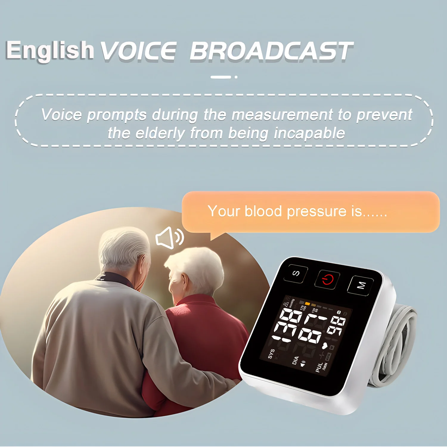 Backlit Automatic Digital Wrist Blood Pressure Monitor Sphygmomanometer Tonometer Tensiometer Heart Rate Pulse Meter BP Monitor