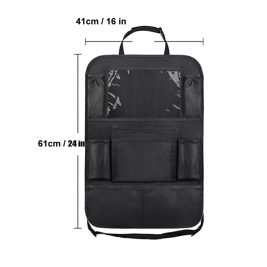 Car seat storage bag Car Seat Back Bag Organizer Auto Storage Pockets Cover Car Seat Back Protectors for Kids Travel 600D Oxford Fabric Storage Bag