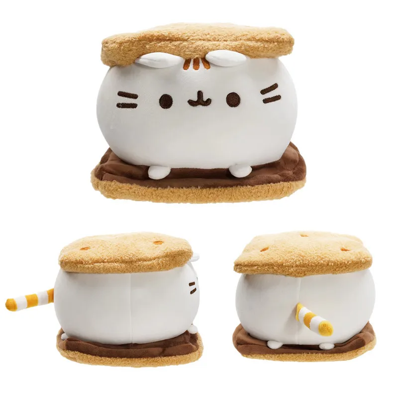 Kawaii Chocolate Cookie Fat Cat Plushies Pillow 2