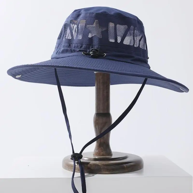 Vânzare fierbinte de vară bărbați pescar capac în aer liber parasolar pălărie de pescuit masculin mare bor larg respirabil subțire protecție solară alpinism_voghion.com