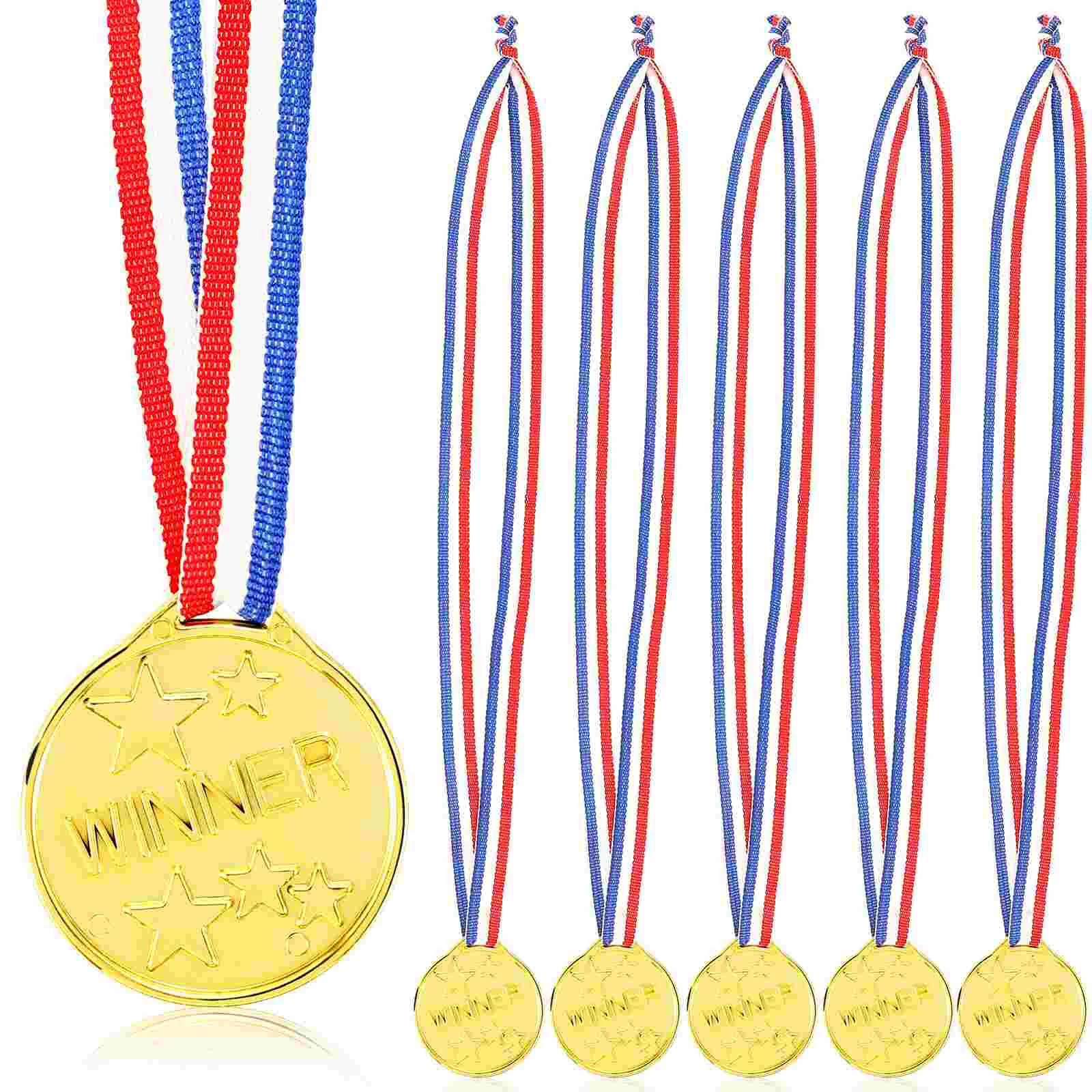 50 Pcs Children's Medal Gold Medals Golden Award Toys Adults Meeting Sports Plastic Day Kids Football Student Soccer award medals,plastic trophy toys,football party toys