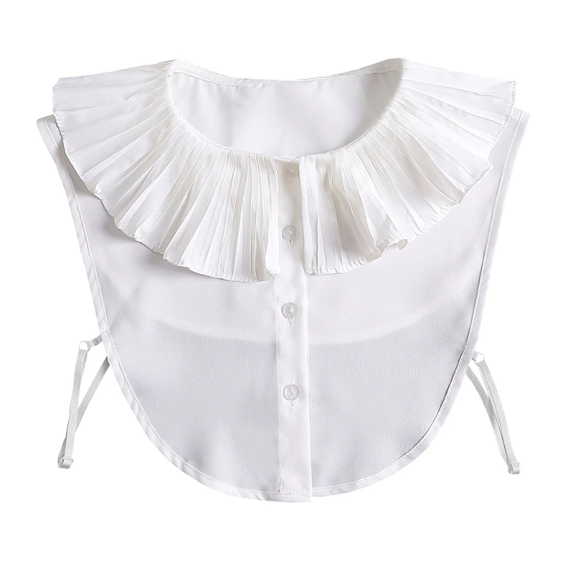 

Women for Doll False Collar Dickey Lotus Pleated Ruffled Shawl Half Shirt