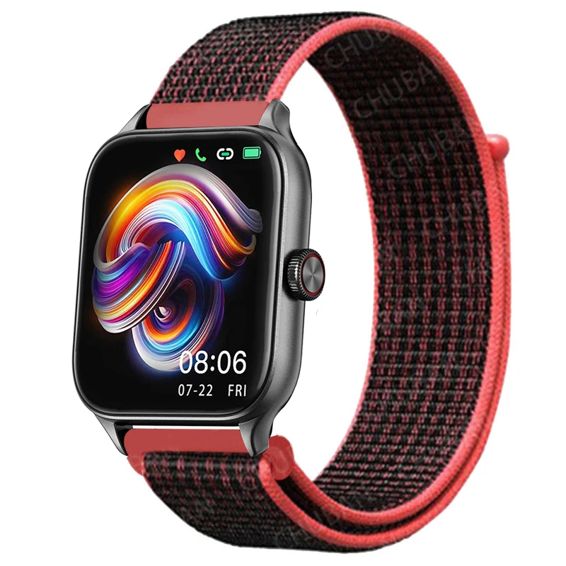 Sport Nylon Loop Bracelet Strap, 22mm or 20mm, Compatible with Popular Smartwatches