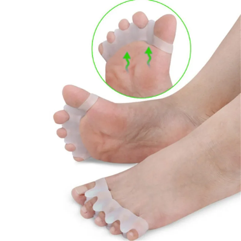 

2Pcs New White Protective Toes Separator Suitable Bunion Corrector Material Soft Gel Straightener Spacers Stretchers Care Tool