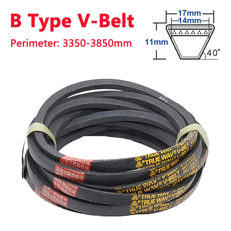 

1pc B Type V-Belt Perimeter B3350-3850mm Rubber Drive Industrial Transmission Agricultural Machinery Triangle V Belt