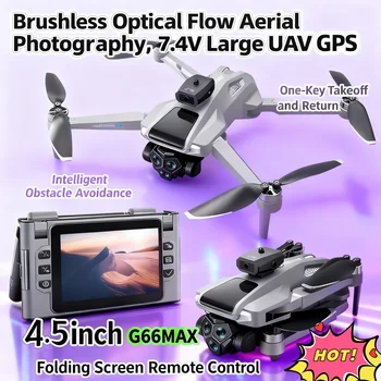 G66 Nuovo GPS Pieghevole Drone Schermo da 4,5 "Batteria da 25 Min 8K Macchina Fotografica del Film Posizione del Flusso Ottico Aerei Evitamento Ostacoli Brushless
