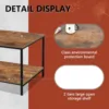 Small  Rectangle Wood and Metal Coffee Table with Storage Shelf for Small Living Rooms 4