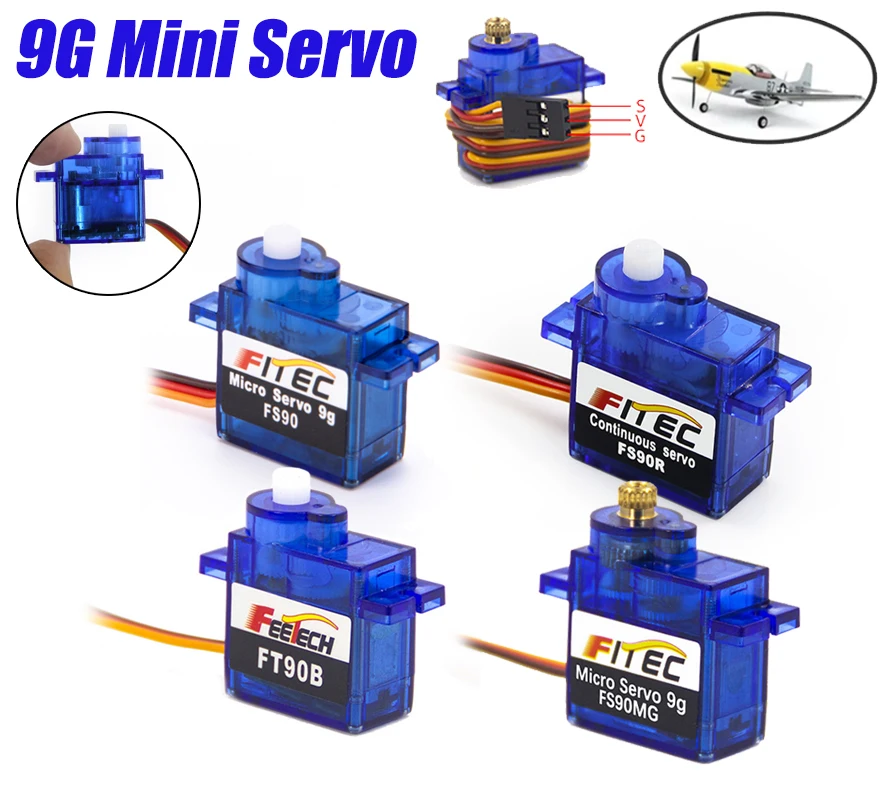 

9g 1.5kg 1.8kg 3-6V Micro Mini Servo 180/360° Analog Servo SG90 Plastic/Metal Gear for RC Helicopter Boat Car Plane MG90 Part