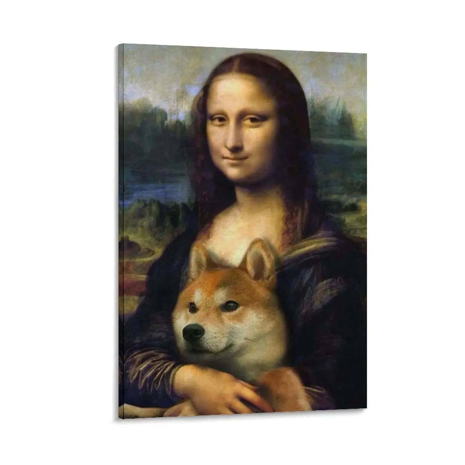 

SHIBA INU MONA LISA Canvas Painting home decorations Decoration for bedroom decorative pictures for the room