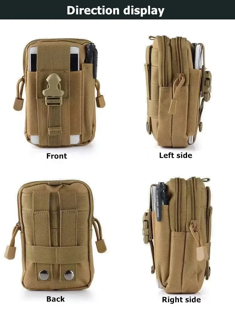 Men Sport Hiking Hunting Working Tools Mobile Phone Pouch Multifunction Tactical Waist Bag Outdoor Molle Bag EDC Pack Military