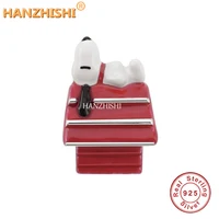 2022 New Collection 925 Sterling Silver Red House Dog Charms Beads Fit Original Bracelet Necklace Jewelry Gift 1