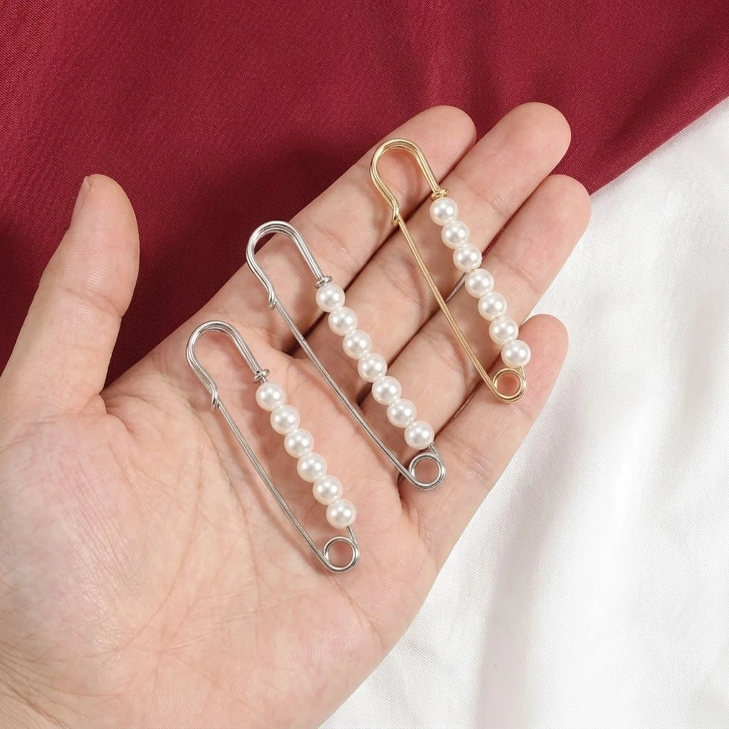 10 Stück große dekorative Sicherheitsbroschen mit künstlichen Perlen für Damen, Clips für DIY-Damenbekleidung, Kleider, Hosen, Röcke, Schmuckherstellung – Detail 3