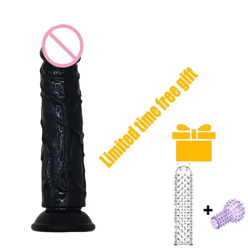 Sex Toys Black Soft Dildos with Suction Cup for Woman