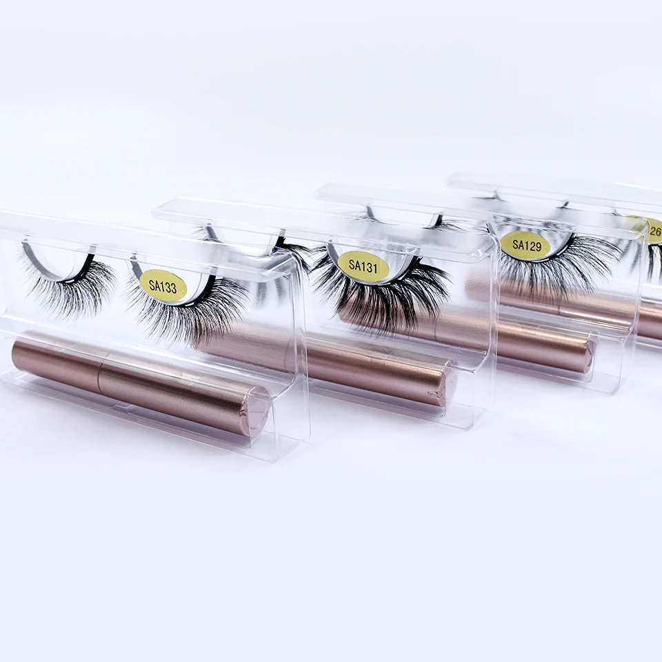 Magnetic Eyelashes With Eyeliner Kit 1Pair / Pack Reusable 3d Faux Mink Lashes No Glue magnetic lashes fake eyelashes