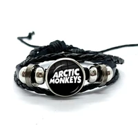 Fashion Creative Design Cartoon Arctic Monkeys Glass Gem Leather Bracelets Multilayer Braided Bangles Handmade Jewelry Gifts 1