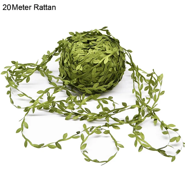 Ramadan Mubarak Decoration Metal Ring Hoop Hanging Artificial Flower Wreath DIY Muslim Islam Holiday Party Eid Mubarak Banner 20meter vine